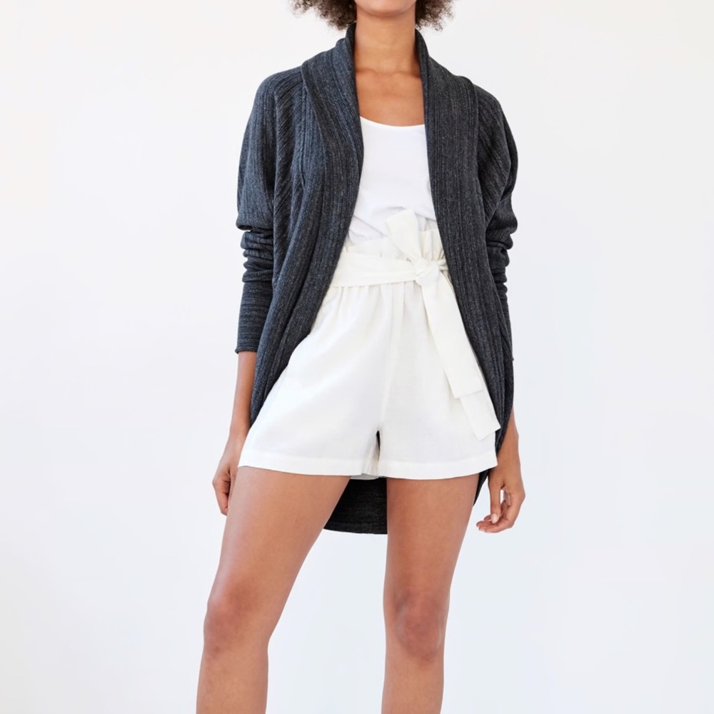 Aritzia Wilfred Diredot Wrap Cardigan Sweater, Grey, M